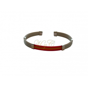 Pulsera bandera caucho 3 cuerdas piano color blanco 