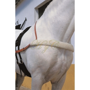 Pechopetral Recto Vaquero Cuero Sillero Forro Borreguillo