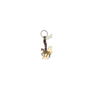 Llavero caballo peque&ntilde;o bronce correilla hebilla 
