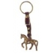 Llavero caballo pequeño bronce y correilla piel con hebilla
