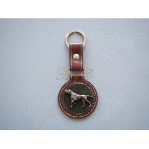 Llavero piel caceria pointer marr&oacute;n﻿