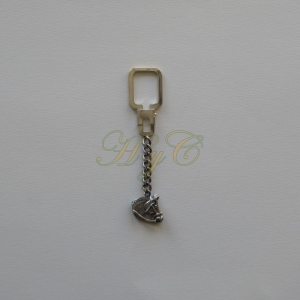 Llavero Cabeza Caballo Peque&ntilde;a Plata de Ley 