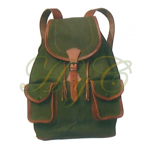 Zurr&oacute;n Fabricado Lona Verde Dos bolsillos