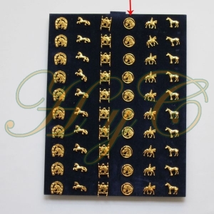 Pin Dorado Cabeza caballo Circulo