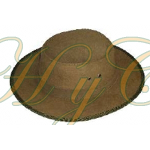 Sombrero caceria piel serraje color verde