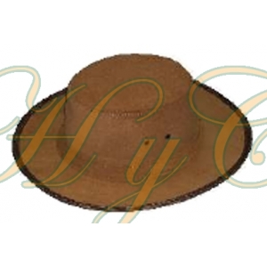 Sombrero caceria piel vacuno color marr&oacute;n