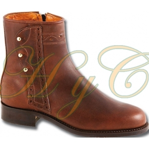 Bota Piel Vacuno Engrasado Flor 