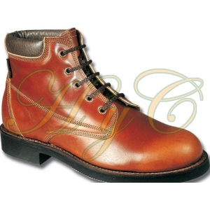 Bota Piel Vaqueta Bronce Piso Goma