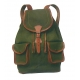 Mochila lona verde.