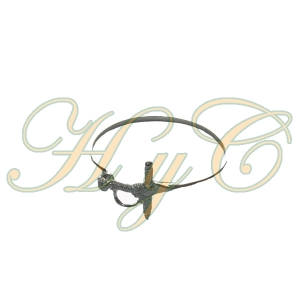 Pulsera Plata Rizada Rodio Estoque Hombre